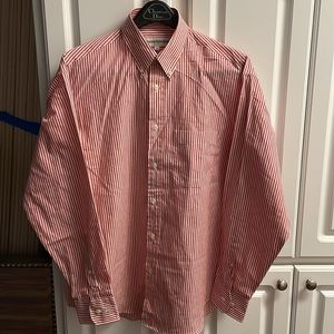 Vintage Courreges Homme Paris Red Striped Button Down Shirt Size 39